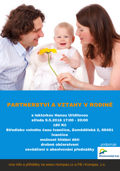 Plakát události Partnerství a vztahy v rodině 9.5. od 17 hod.