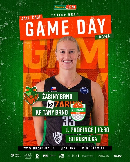Plakát události VIP Chance ŽBL: Žabiny Brno - KP Brno