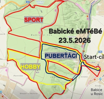 Plakát události Závody horských kol Babické eMTéBé 2026