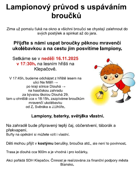 Plakát události Lampionový průvod s uspáváním broučků