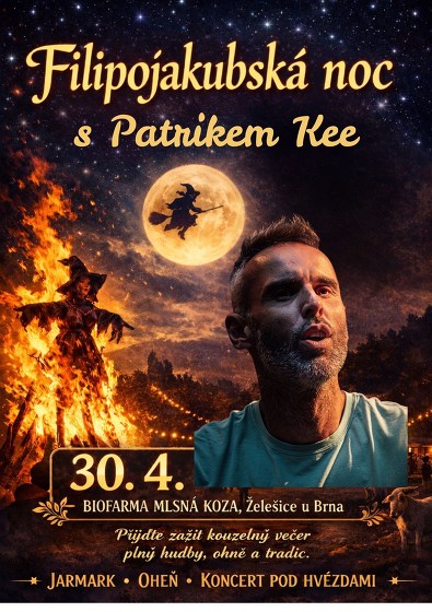 Plakát události Filipojakubská noc s Patrikem Kee