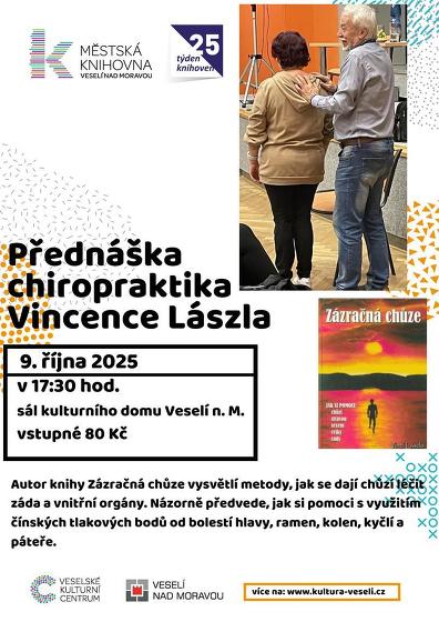 Plakát události Přednáška chiropraktika Vincenta Lászla