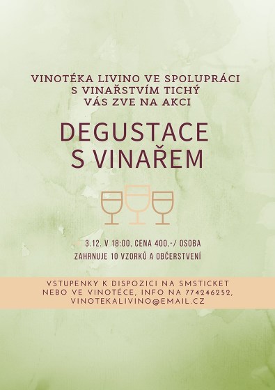 Plakát události Degustace s vinařem, Vinařství Tichý