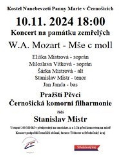 Plakát události Koncert na památku zemřelých