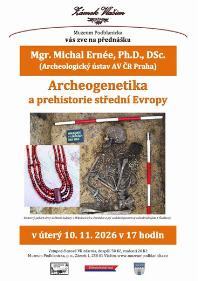 Plakát události Archeogenetika a prehistorie střední Evropy