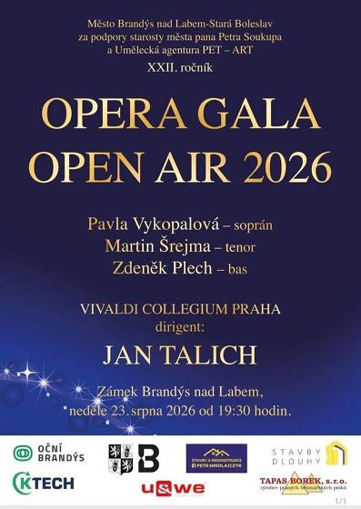 Plakát události Opera Gala Open Air 2026 na brandýském zámku