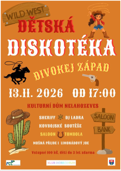 Plakát události Dětská diskotéka Divokej západ