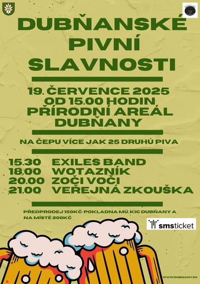 Plakát události Dubňanské  pivní slavnosti