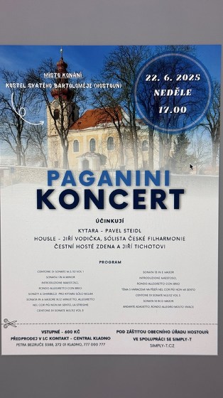 Plakát události PAGANINI koncert - kytara Pavel Steidl, housle Jiří Vodička