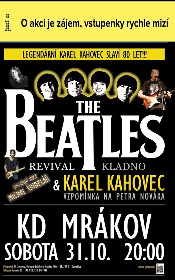 Plakát události Koncert Karel Kahovec, Michal Šindelář, The Beatles Revival