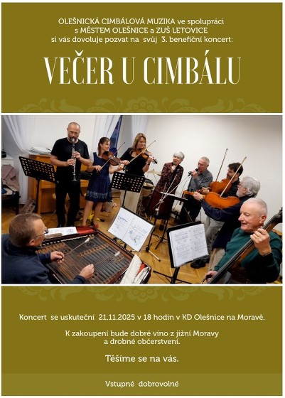 Plakát události Večer u cimbálu, Olešnice