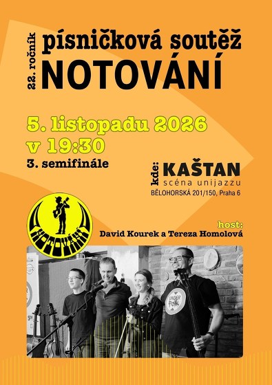 Plakát události 3. semifinálové kolo XXII. ročníku Notování