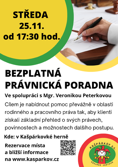 Plakát události Bezplatná právní poradna
