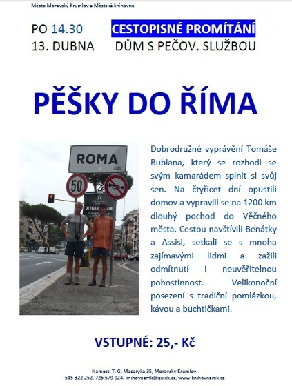 Plakát události Vyprávění Pěšky do Říma