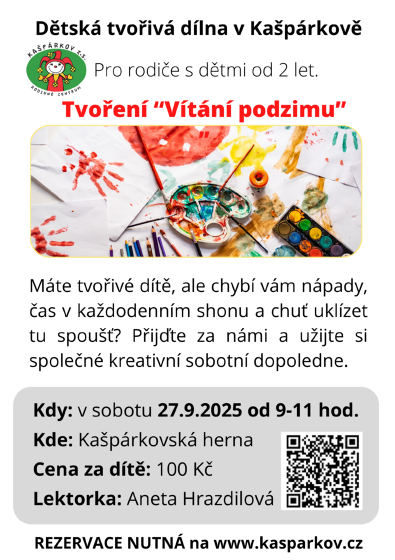 Plakát události Dětská tvořivá dílna - Vítání podzimu