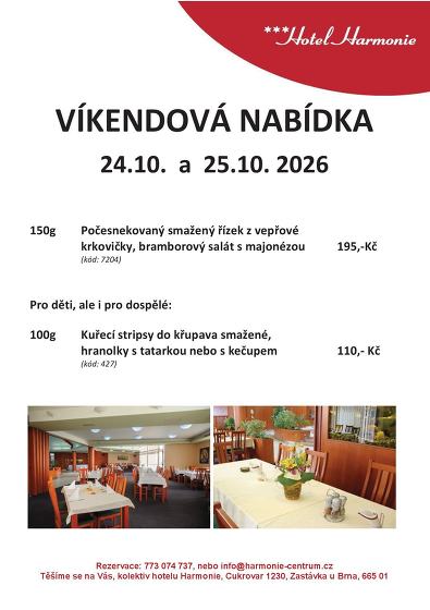 Plakát události Víkendová nabídka menu