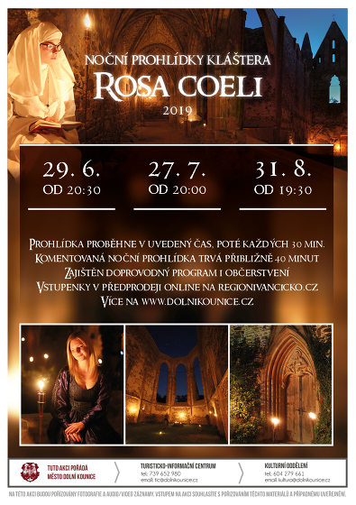 Plakát události Noční prohlídka kláštera Rosa coeli 31.8.2019