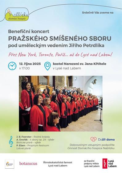Plakát události Benefiční koncert Pražského smíšeného sboru pro Domácí hospic Nablízku