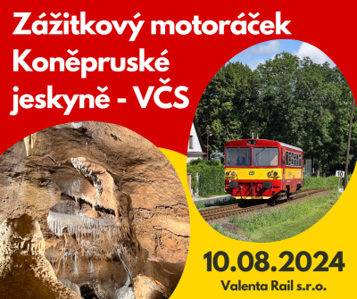 Plakát události Zážitkový motoráček do Koněpruských jeskyní