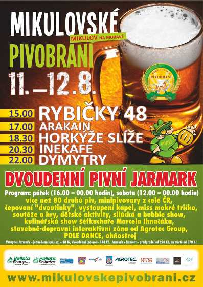 Plakát události 7. ročník Mikulovského Pivobraní 11. - 12. 8.