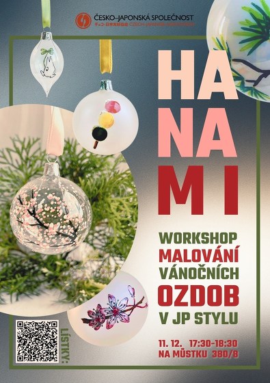 Plakát události Workshop malování vánočních ozdob v japonském stylu