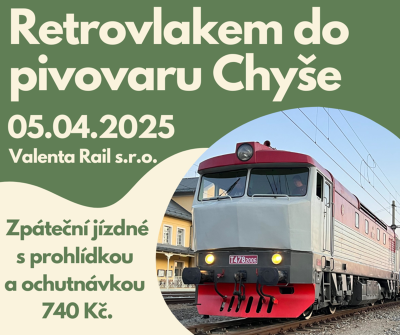 Plakát události Retrovlakem do pivovaru Chyše