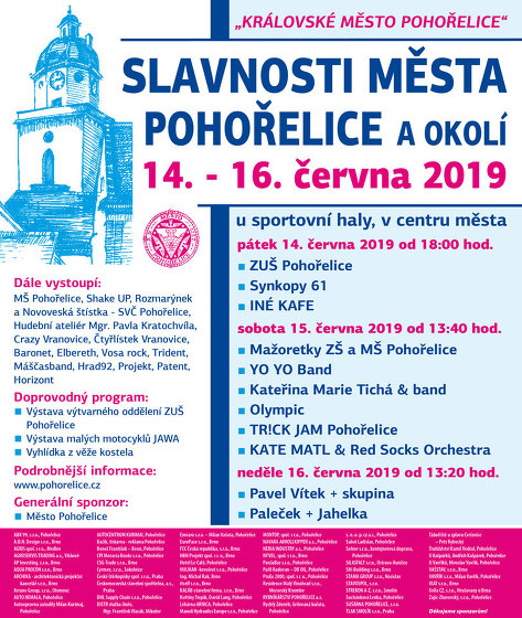 Plakát události XV. ročník Slavností města Pohořelice a okolí