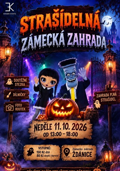 Plakát události STRAŠIDELNÁ ZÁMECKÁ ZAHRADA ŽDÁNICE
