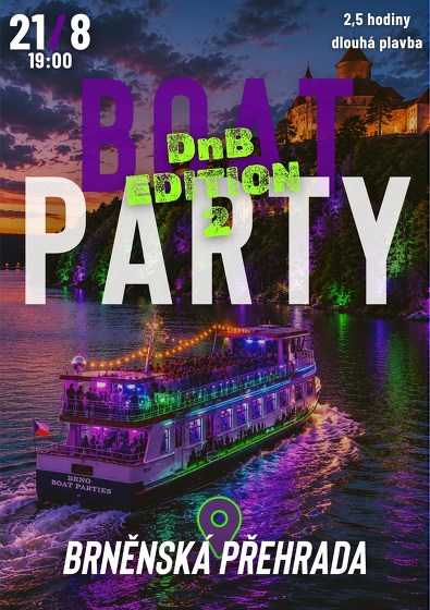 Plakát události Boat Party x Brněnská přehrada x DnB edition vol. 2