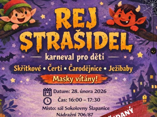 Plakát události Karneval pro děti - REJ STRAŠIDEL - nový termín!