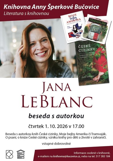 Plakát události Beseda s autorkou Janou LeBlanc