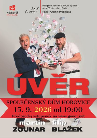 Plakát události Úvěr - hvězdně obsazená komedie