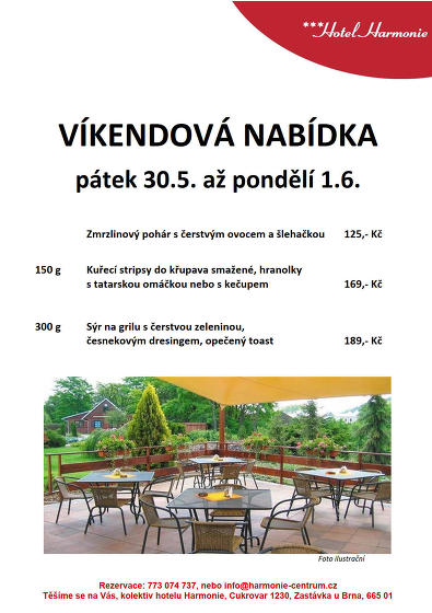 Plakát události Víkendová nabídka menu
