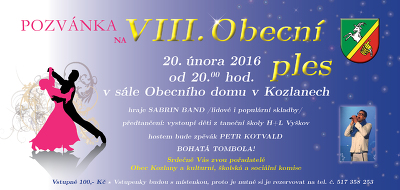 Plakát události VIII. obecní ples v Kozlanech