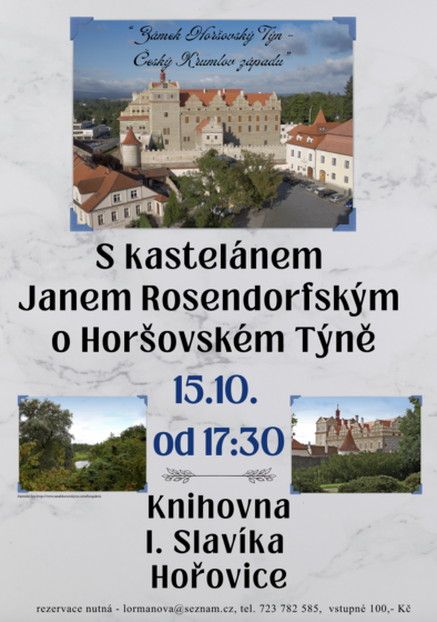 Plakát události S kastelánem Janem Rosendorfským o Horšovském Týně