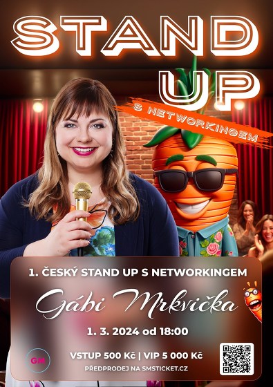 Plakát události STAND UP s networkingem - Gábi Mrkvička