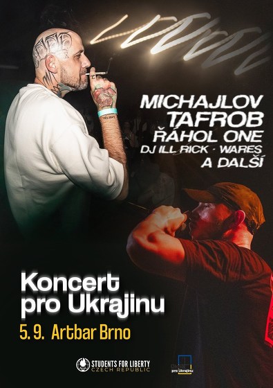 Plakát události Michajlov, Tafrob a další pro Ukrajinu