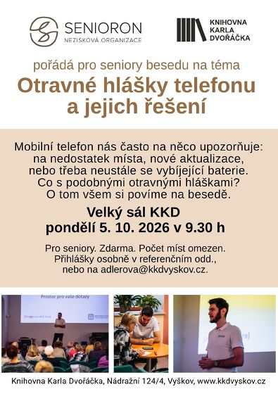 Plakát události SeniorOn: Otravné hlášky telefonu a jejich řešení