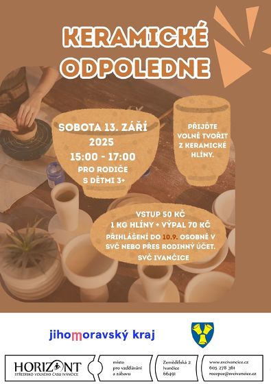 Plakát události Keramické odpoledne