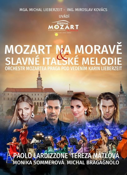 Plakát události MOZART NA MORAVĚ a Slavné italské melodie