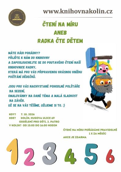 Plakát události Čtení na míru aneb Radka čte dětem