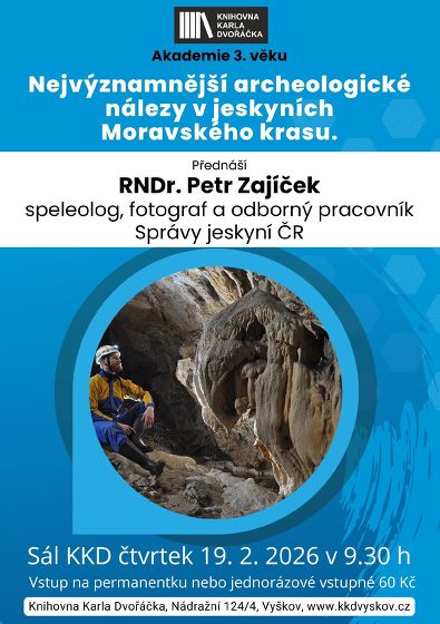 Plakát události A3V: Nejvýznamnější archeologické nálezy v jeskyních Moravského krasu