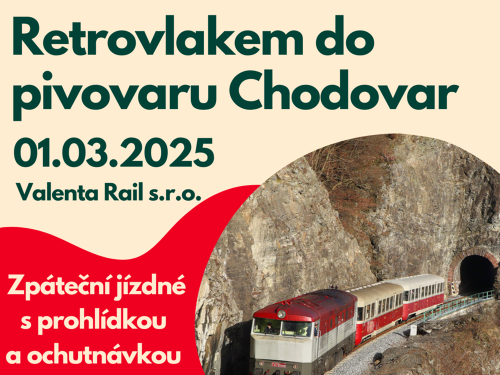 Plakát události Retrovlakem do pivovaru Chodovar