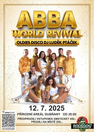 Plakát události ABBA World Revival + oldies disco DJ Luděk Ptáček