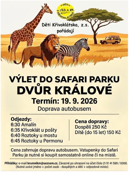 Plakát události Výlet do Safari Parku
