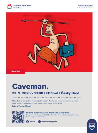 Plakát události One man show Caveman v Českém Brodě