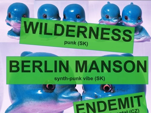 Plakát události Berlin Manson/ Wilderness/Endemit/ čítačka-Micenková+Přidal