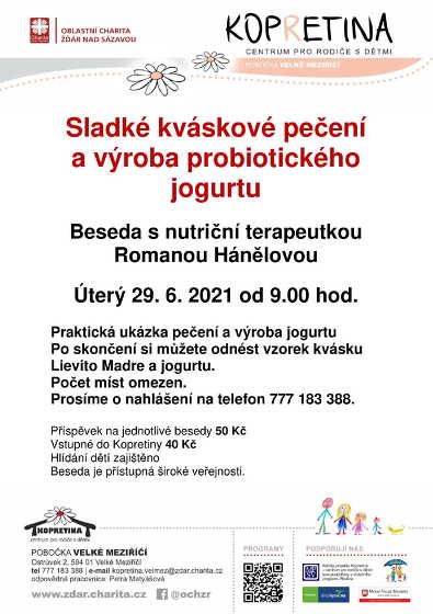Plakát události Beseda: Sladké kváskové pečení a výroba probiotického jogurtu