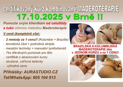 Plakát události Kurz kombinované MADEROTERAPIE - BRNO - 17.10.2025