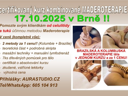 Plakát události Kurz kombinované MADEROTERAPIE - BRNO - 17.10.2025